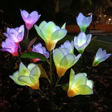 太阳能户外庭院家用防水别墅花园装饰LED草坪灯地插灯仿真玉兰花