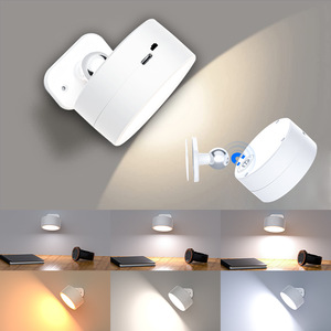 3色LED万向壁灯 触摸遥控橱柜射灯跨境角度可调节磁吸氛围小夜灯