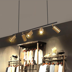 北欧长杆射灯个性创意cob服装店铺餐厅吧台吊灯商用吊杆led轨道灯