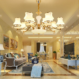 欧式水晶灯创意客厅餐厅卧室大气后现代简约金色酒店大堂美式吊灯