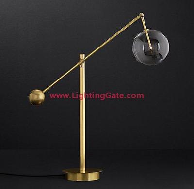 GLASS GLOBE MOBILE LEVER TABLE LAMP