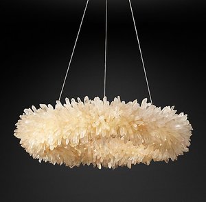 GEODE QUARTZ CRYSTAL CHANDELIER 27"