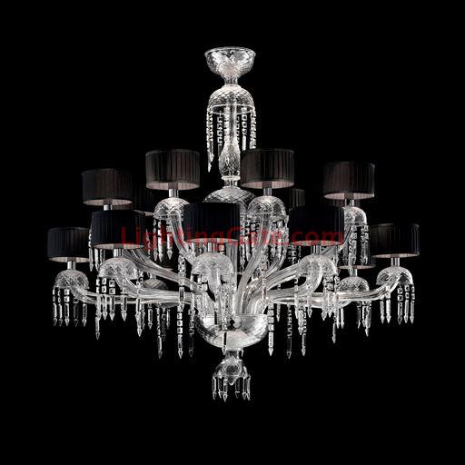 Premiere Dame 5696 16 Chandelier in Glass with Black Shade