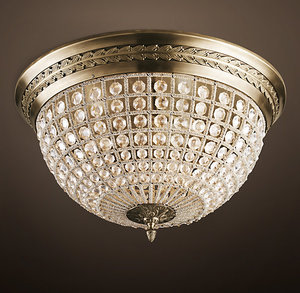 19TH C. CASBAH CRYSTAL FLUSHMOUNT 24"