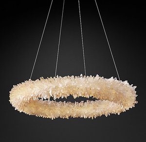 GEODE QUARTZ CRYSTAL CHANDELIER 40"