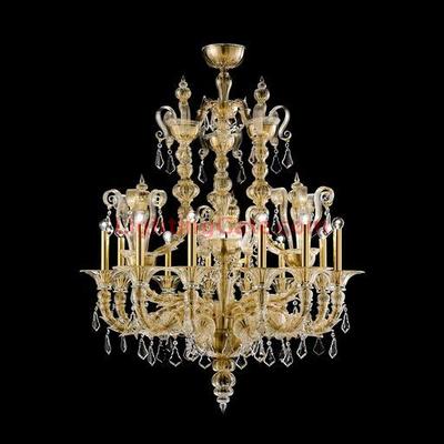 Taif 5350 12 Chandelier in Gold Glass, by Barovier&Toso